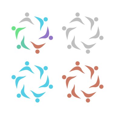 İNSAN Ekibi Renkli İşaret Sembolü Logo VECTOR