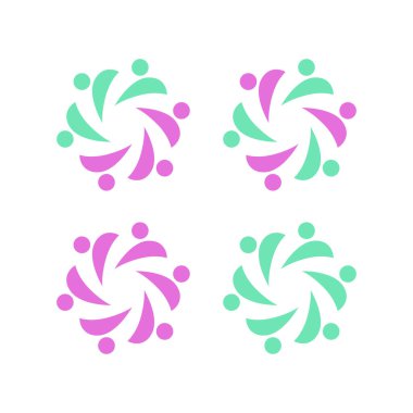 İNSAN Ekibi Renkli İşaret Sembolü Logo VECTOR