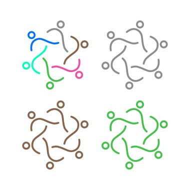 İNSAN Ekibi Renkli İşaret Sembolü Logo VECTOR