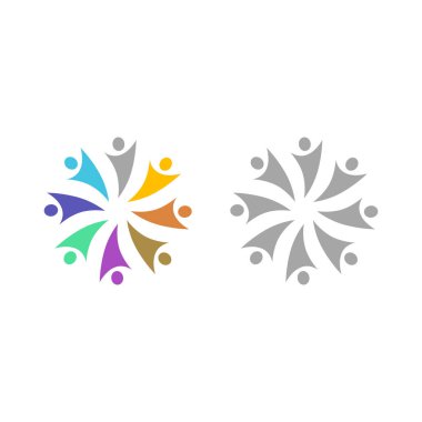 İNSAN Ekibi Renkli İşaret Sembolü Logo VECTOR