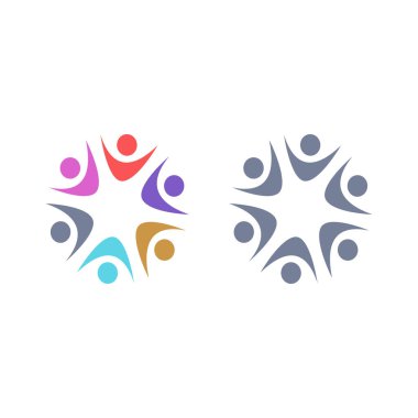 İNSAN Ekibi Renkli İşaret Sembolü Logo VECTOR