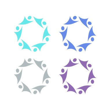 İNSAN Ekibi Renkli İşaret Sembolü Logo VECTOR