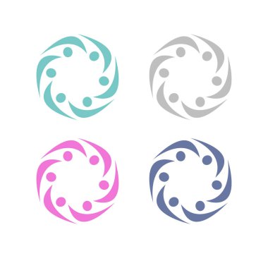 İNSAN Ekibi Renkli İşaret Sembolü Logo VECTOR