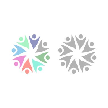 İNSAN Ekibi Renkli İşaret Sembolü Logo VECTOR