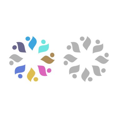 İNSAN Ekibi Renkli İşaret Sembolü Logo VECTOR