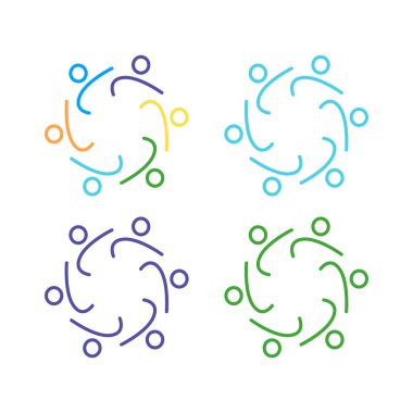 İNSAN Ekibi Renkli İşaret Sembolü Logo VECTOR