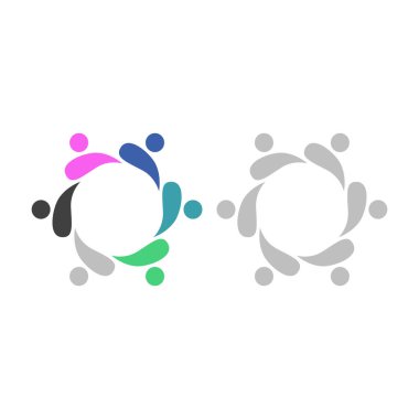 İNSAN Ekibi Renkli İşaret Sembolü Logo VECTOR