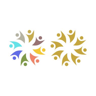 İNSAN Ekibi Renkli İşaret Sembolü Logo VECTOR