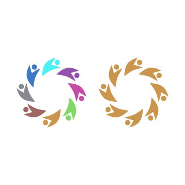 İNSAN Ekibi Renkli İşaret Sembolü Logo VECTOR