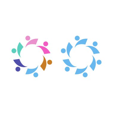 İNSAN Ekibi Renkli İşaret Sembolü Logo VECTOR