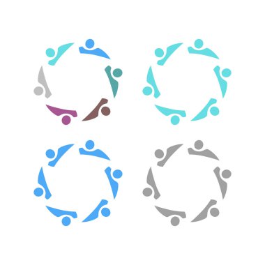 İNSAN Ekibi Renkli İşaret Sembolü Logo VECTOR