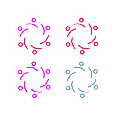 İNSAN Ekibi Renkli İşaret Sembolü Logo VECTOR