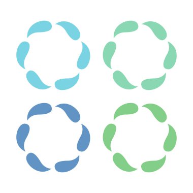 Su damlaları İşaret Sembolü Logo VECTOR beyaza izole edildi