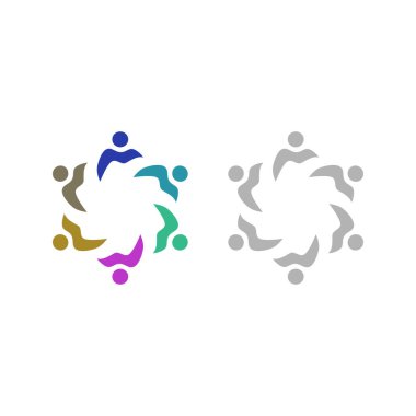 İNSAN Ekibi Renkli İşaret Sembolü Logo VECTOR