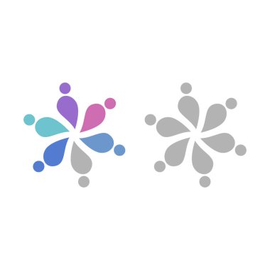 İNSAN Ekibi Renkli İşaret Sembolü Logo VECTOR