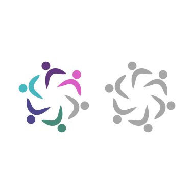 İNSAN Ekibi Renkli İşaret Sembolü Logo VECTOR