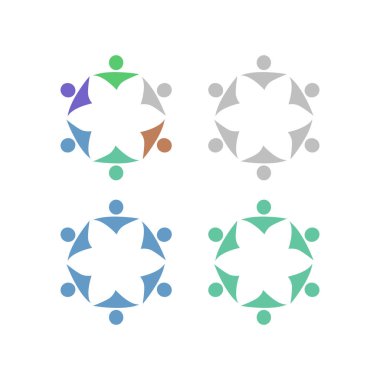 İNSAN Ekibi Renkli İşaret Sembolü Logo VECTOR