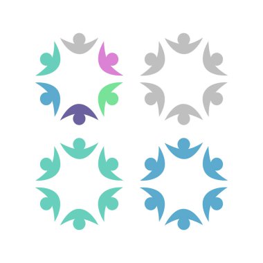 İNSAN Ekibi Renkli İşaret Sembolü Logo VECTOR