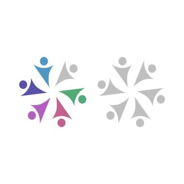 İNSAN Ekibi Renkli İşaret Sembolü Logo VECTOR
