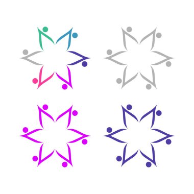 İNSAN Ekibi Renkli İşaret Sembolü Logo VECTOR