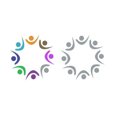 İNSAN Ekibi Renkli İşaret Sembolü Logo VECTOR