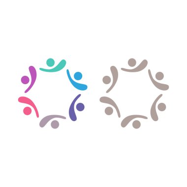 İNSAN Ekibi Renkli İşaret Sembolü Logo VECTOR