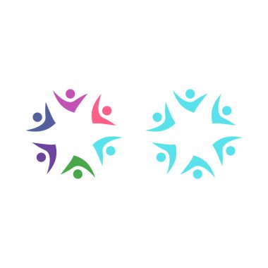 İNSAN Ekibi Renkli İşaret Sembolü Logo VECTOR