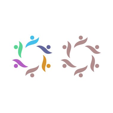 İNSAN Ekibi Renkli İşaret Sembolü Logo VECTOR