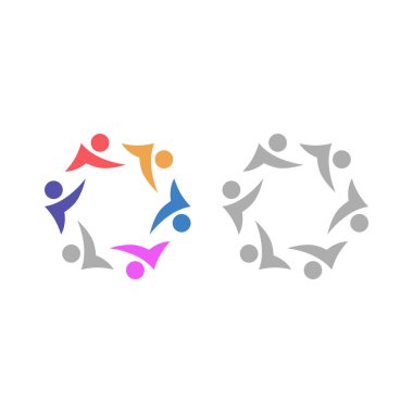 İNSAN Ekibi Renkli İşaret Sembolü Logo VECTOR