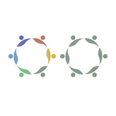 İNSAN Ekibi Renkli İşaret Sembolü Logo VECTOR