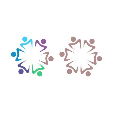 İNSAN Ekibi Renkli İşaret Sembolü Logo VECTOR