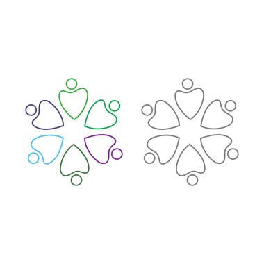 İNSAN Ekibi Renkli İşaret Sembolü Logo VECTOR