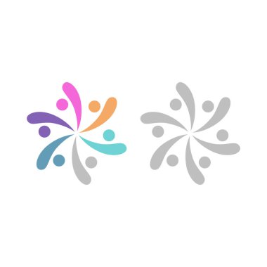 İNSAN Ekibi Renkli İşaret Sembolü Logo VECTOR