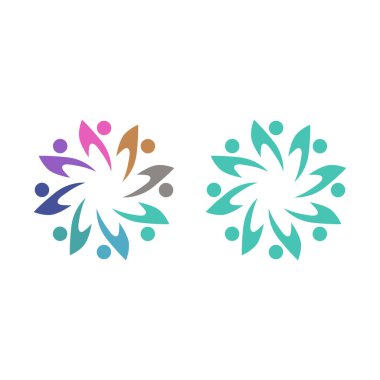 İNSAN Ekibi Renkli İşaret Sembolü Logo VECTOR