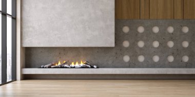 Modern tarz kavramsal boş iç mekan 3 boyutlu resimleme