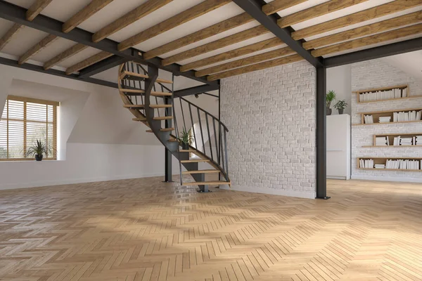 Estilo Moderno Interior Conceptual Habitación Vacía Ilustración — Foto de Stock
