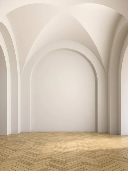 Conceptual Interior Empty Room Arched Ceiling Illustration — Stock Photo, Image