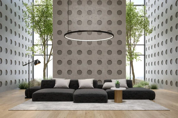 Modern Style Conceptual Interior Room Illustration — Stock Photo, Image