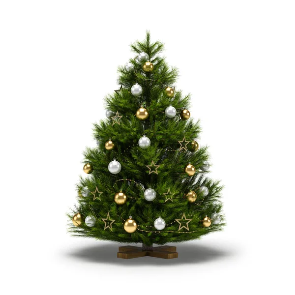 Kerstbomen Geïsoleerd Witte Achtergrond — Stockfoto
