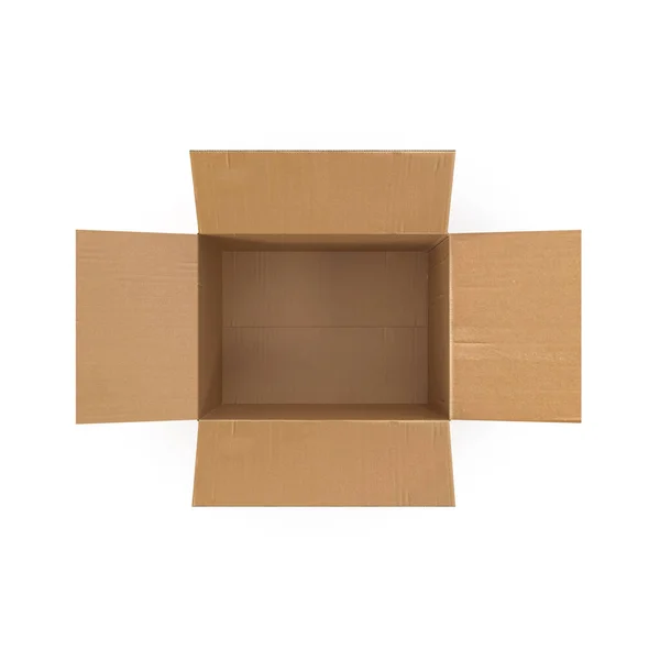 Картонная Коробка Белом — стоковое фото