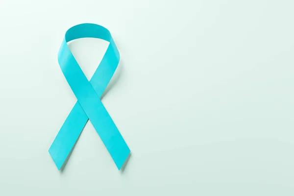 Panglică Albastră Realistă Simbolul Zilei Mondiale Cancerului Prostată Noiembrie — Fotografie, imagine de stoc