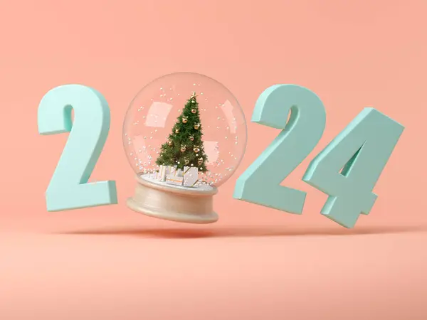 2024 Numbers Snow Ball Illustration Royalty Free Stock Photos