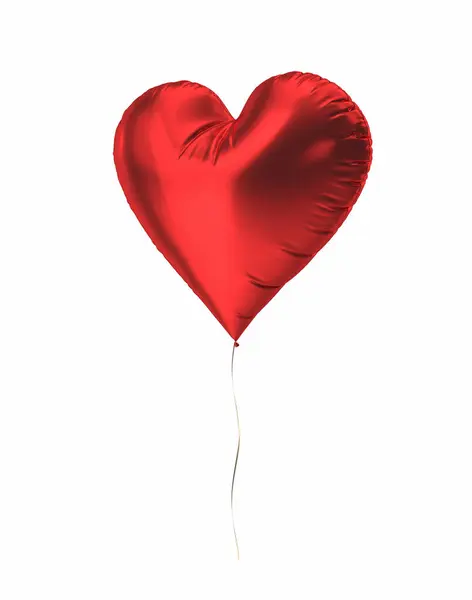 Vörös Szív Hélium Lufi Szent Valentin Nap Szerelem Szimbólum Parti Stock Kép