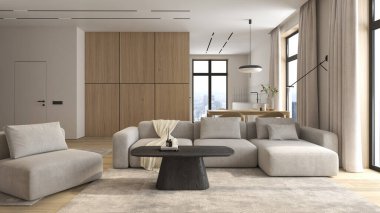 Modern iç mekan 3 boyutlu 360 panorama