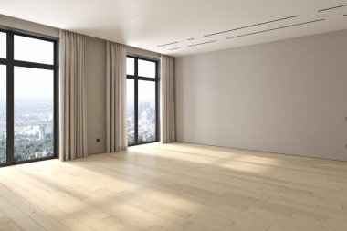 Modern tarz kavramsal içi boş oda 3 boyutlu illüstrasyon