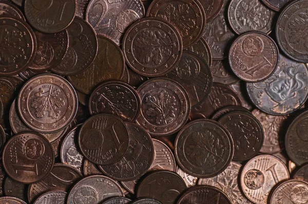Pile Old Coins Close Selective Focus Pile Old Coins Background — Stock Photo, Image