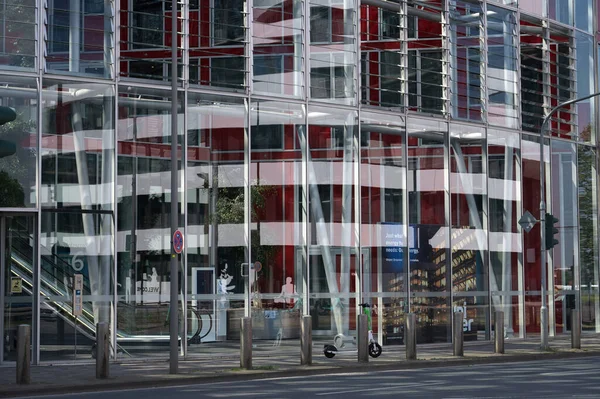 stock image Modern architecture in the city center.Reflection of the facade of a modern office building.