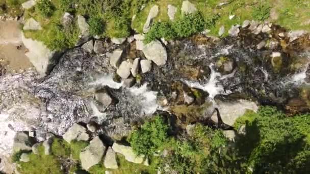 Amazing Aerial View Mountain River Begovitsa Hut Pirin Mountain Bulgaria — Video