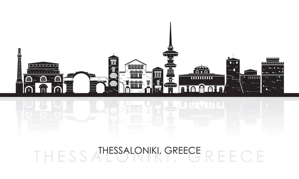 Panorama Silhouette Skyline Ville Thessalonique Grèce Illustration Vectorielle — Image vectorielle