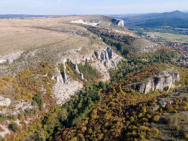 stock image Aerial view of Golyam Dol canyon near village of Kunino, Vratsa Region, Bulgaria